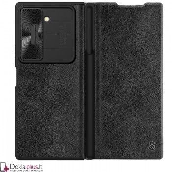 Nillkin Qin Pro odinis atverčiamas dėklas - juodas (Samsung Z Fold 6)